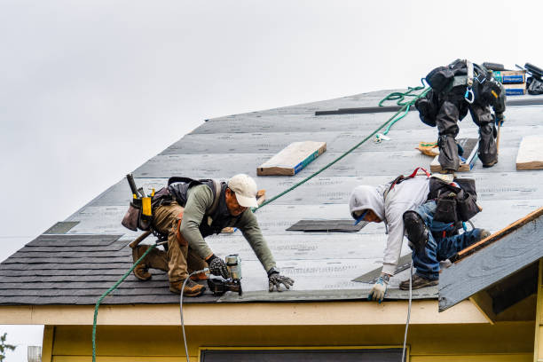 Professional Gutter Installation technician working in Ashland, NH